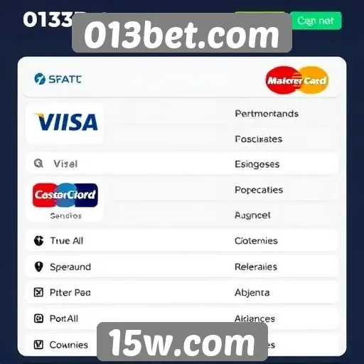 Métodos de pagamento disponíveis no 013bet.com